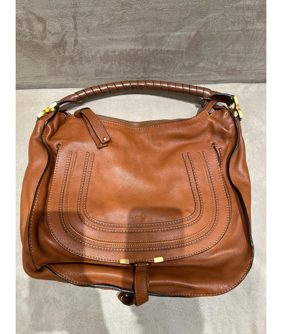 CHLOE Коричневая кожаная сумка через плечо, фото 6