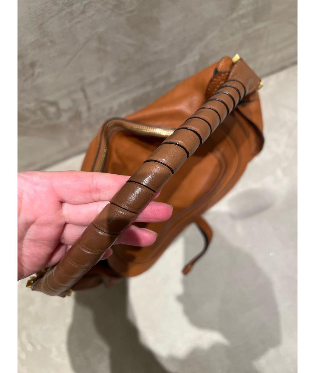 CHLOE Коричневая кожаная сумка через плечо, фото 3