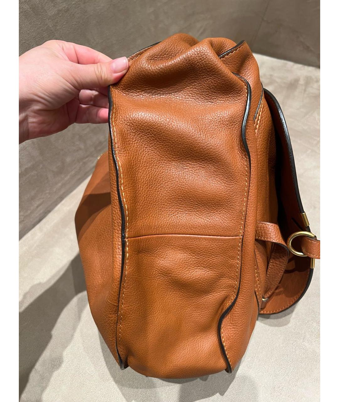 CHLOE Коричневая кожаная сумка через плечо, фото 5