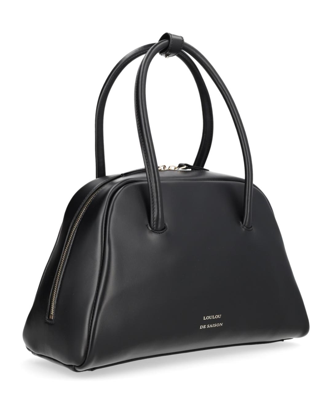 LOULOU STUDIO Черная кожаная сумка тоут, фото 3