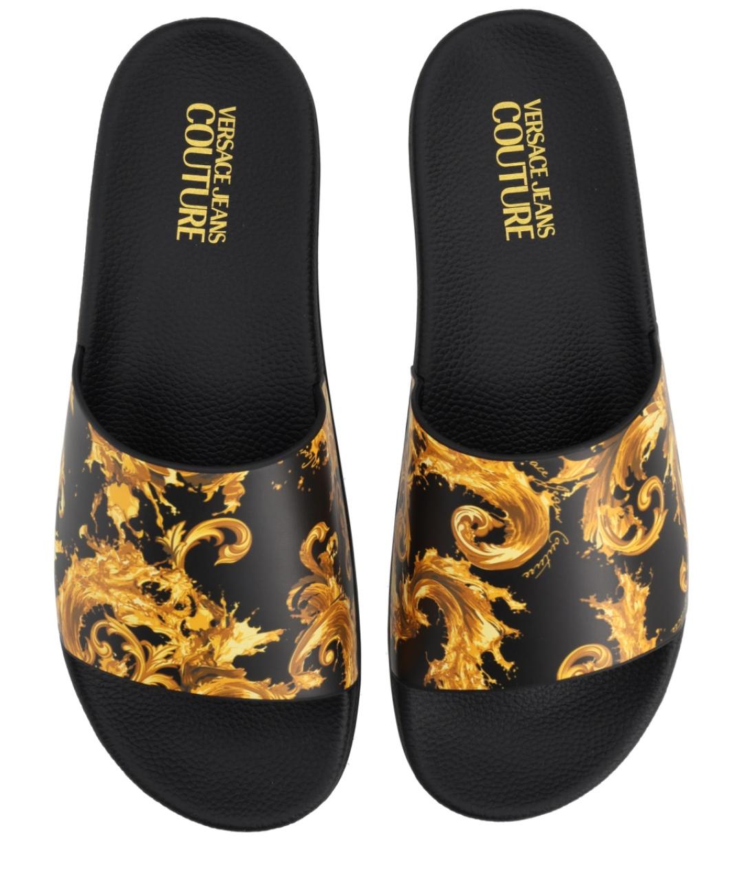 VERSACE JEANS COUTURE Черные шлепанцы, фото 5