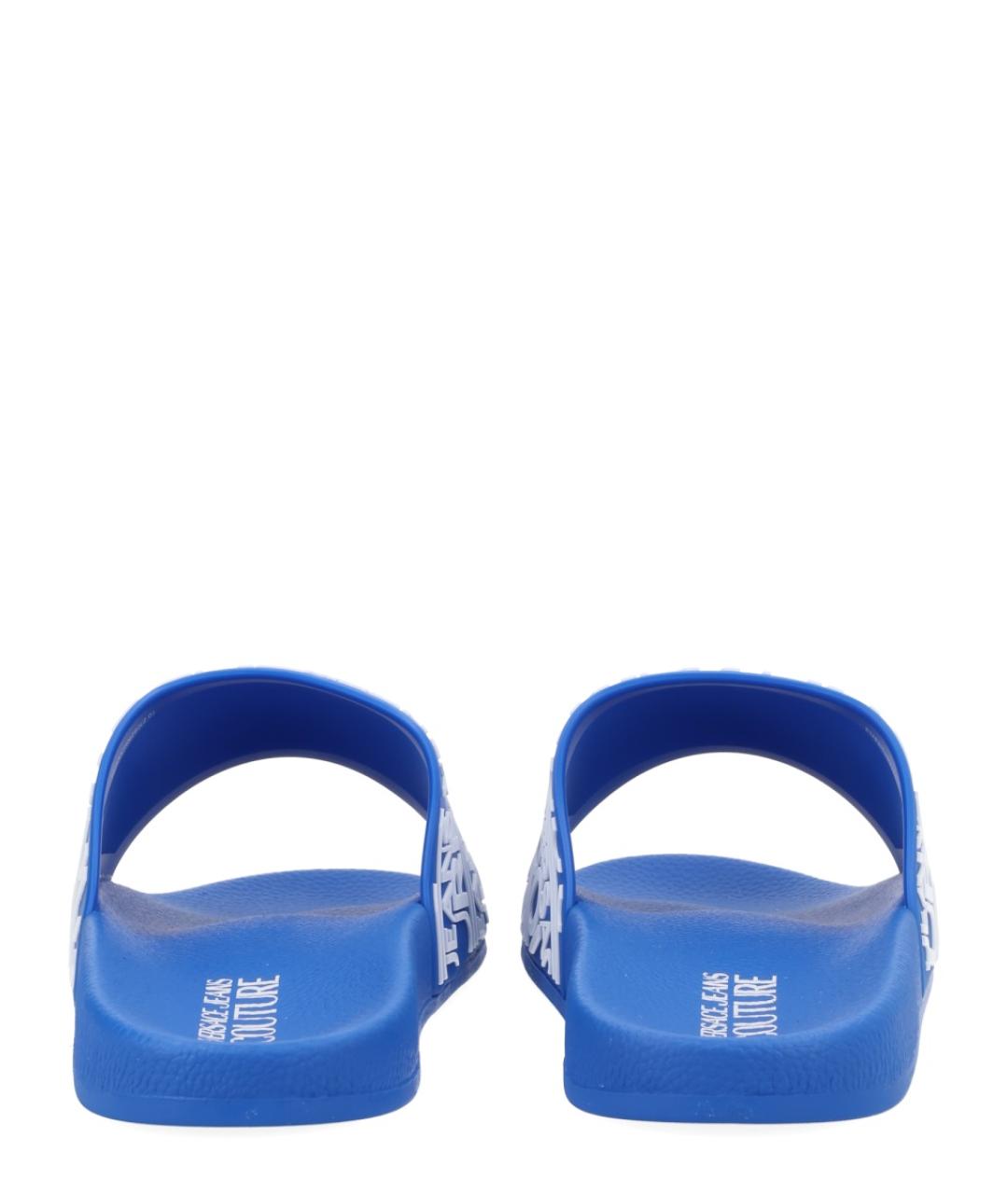 VERSACE JEANS COUTURE Синие резиновые шлепанцы, фото 4