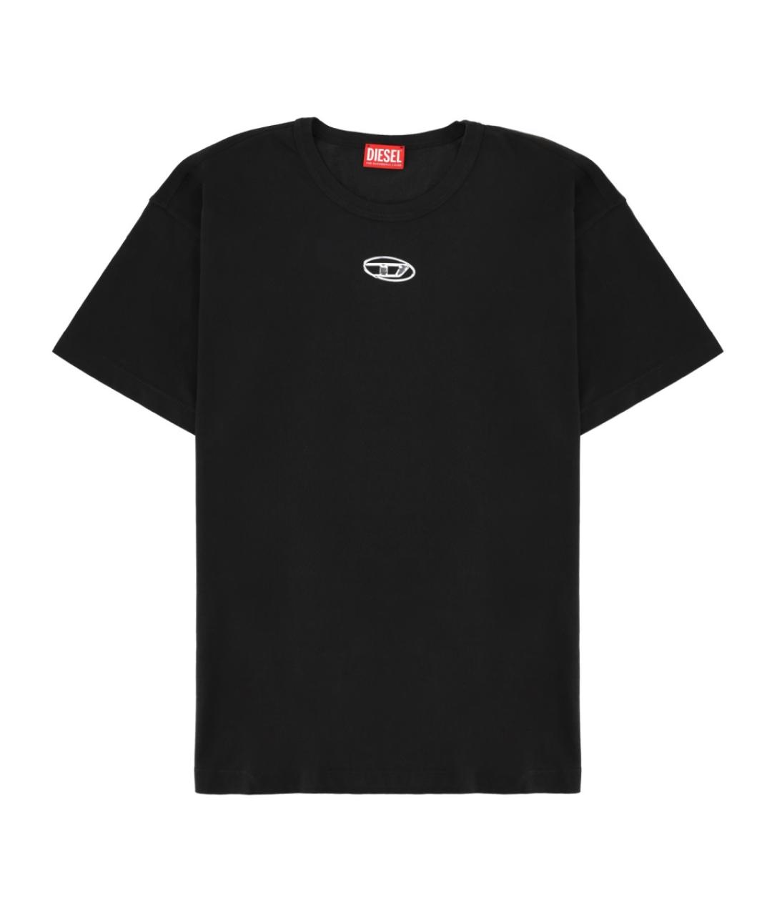 DIESEL Черная хлопковая футболка, фото 1