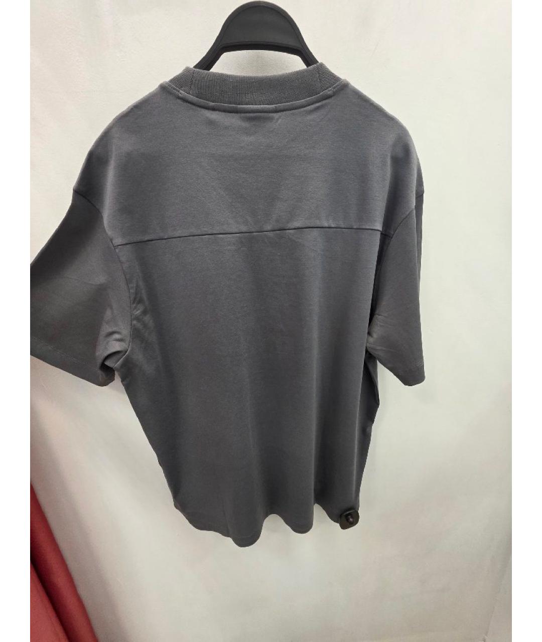 HUGO Серая хлопковая футболка, фото 2