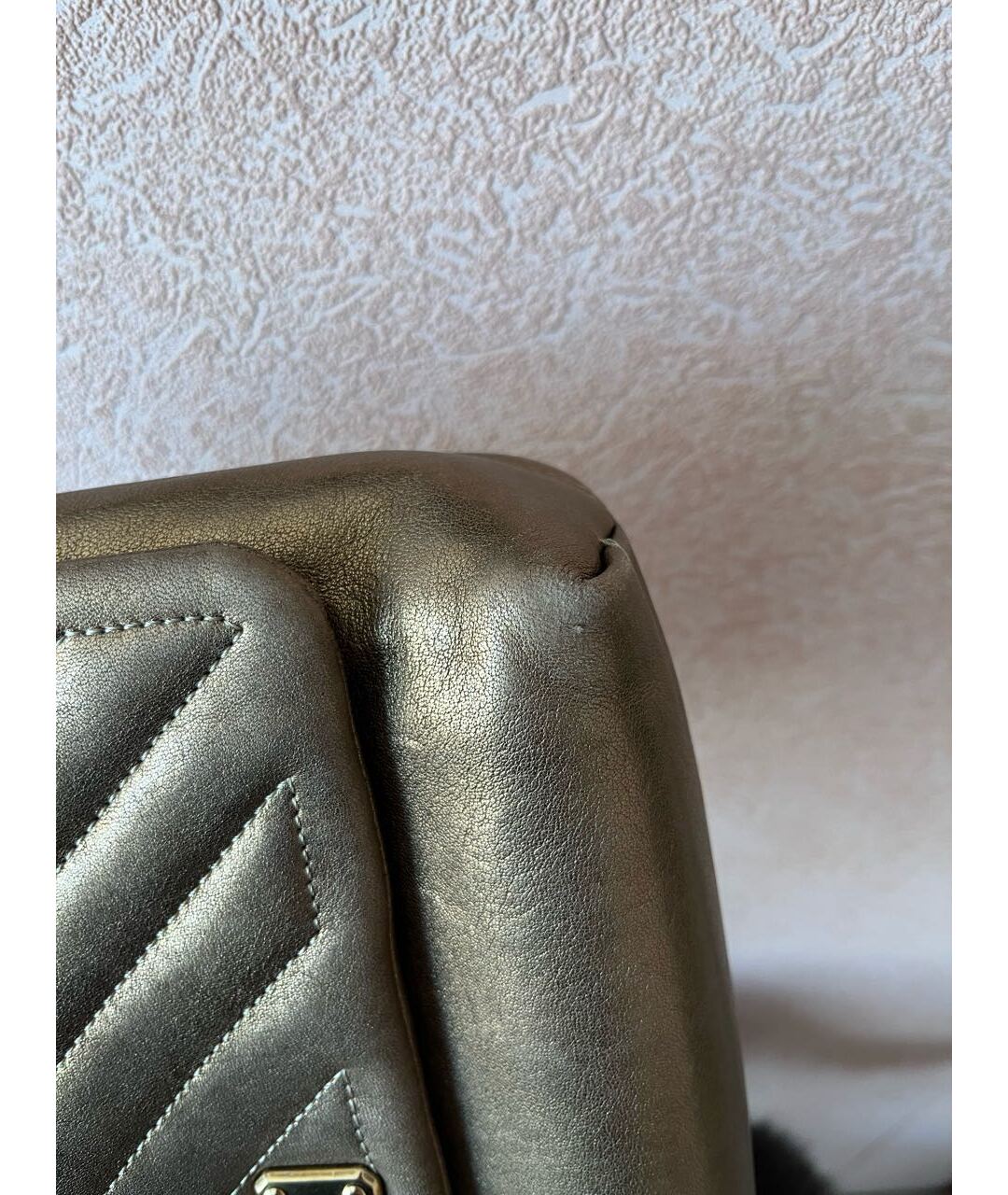 LANVIN Золотая кожаная сумка тоут, фото 3