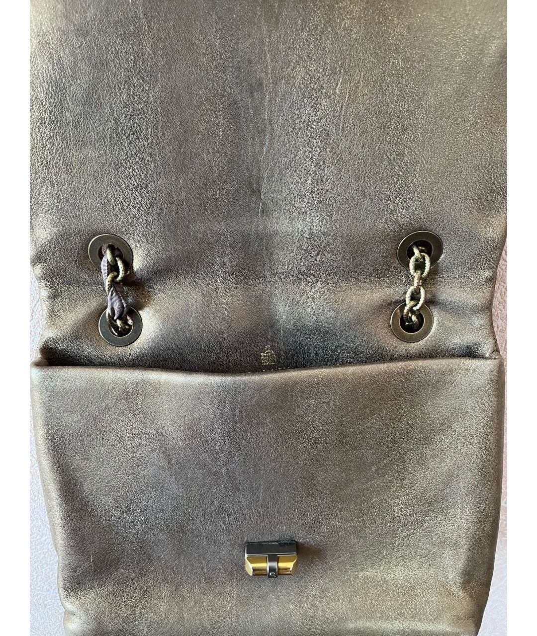 LANVIN Золотая кожаная сумка тоут, фото 4