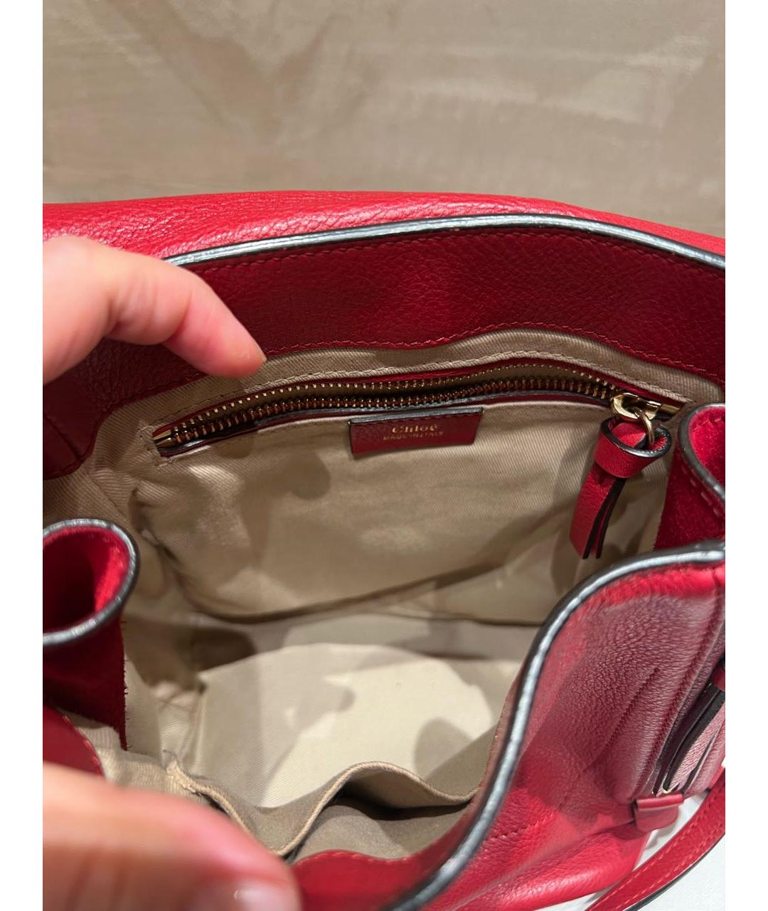 CHLOE Бордовый кожаный рюкзак, фото 3