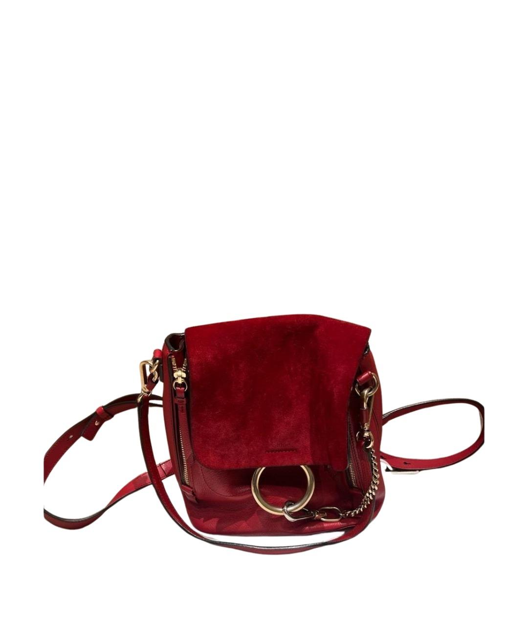 CHLOE Бордовый кожаный рюкзак, фото 1