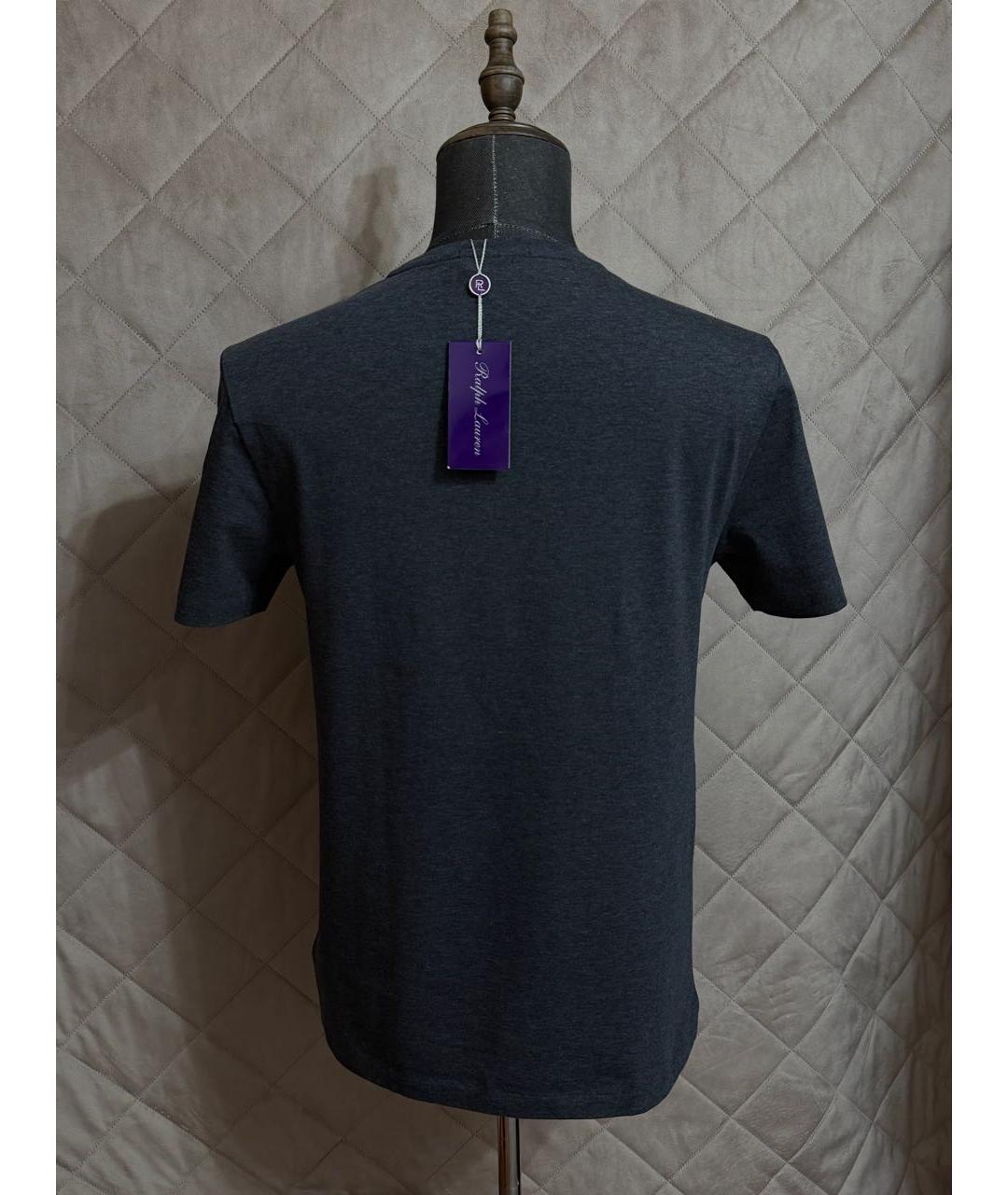 RALPH LAUREN PURPLE LABEL Серая хлопковая футболка, фото 4