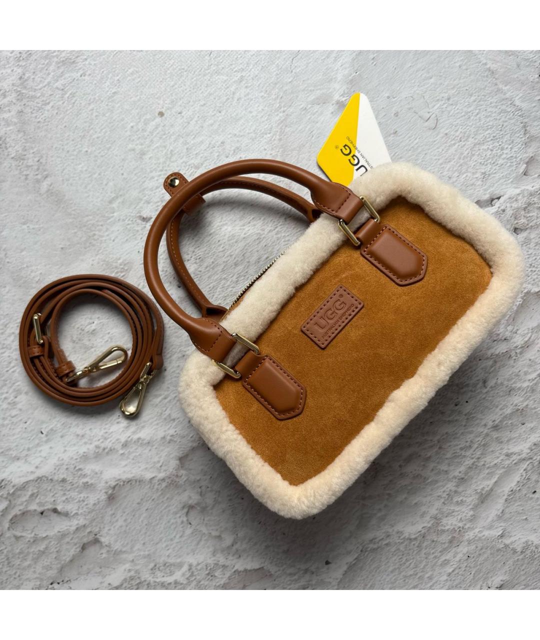 UGG AUSTRALIA Замшевая сумка с короткими ручками, фото 3