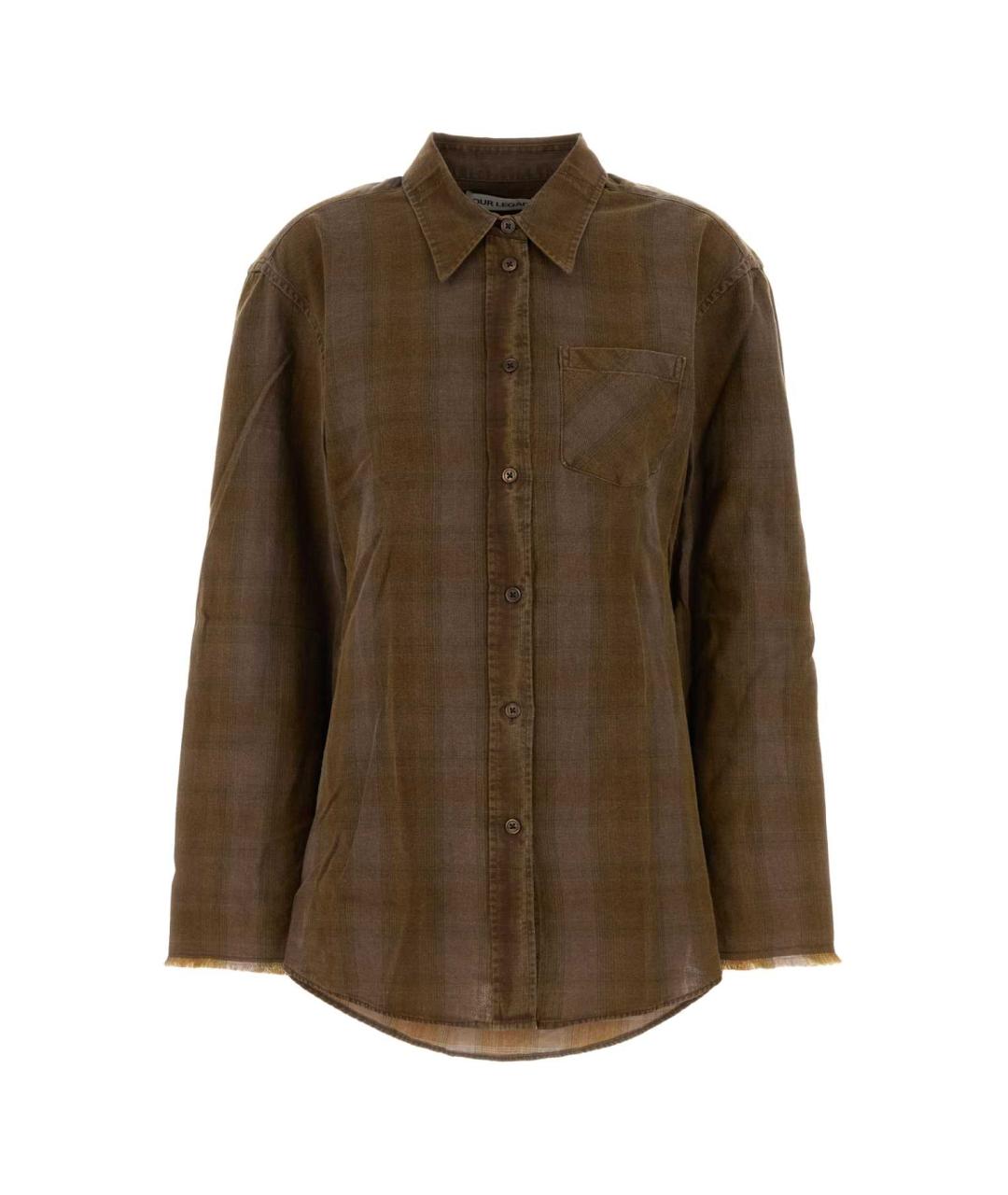OUR LEGACY Коричневая хлопковая рубашка, фото 1