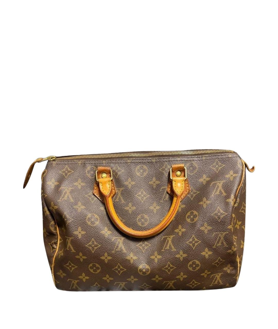 LOUIS VUITTON Коричневая кожаная сумка с короткими ручками, фото 1