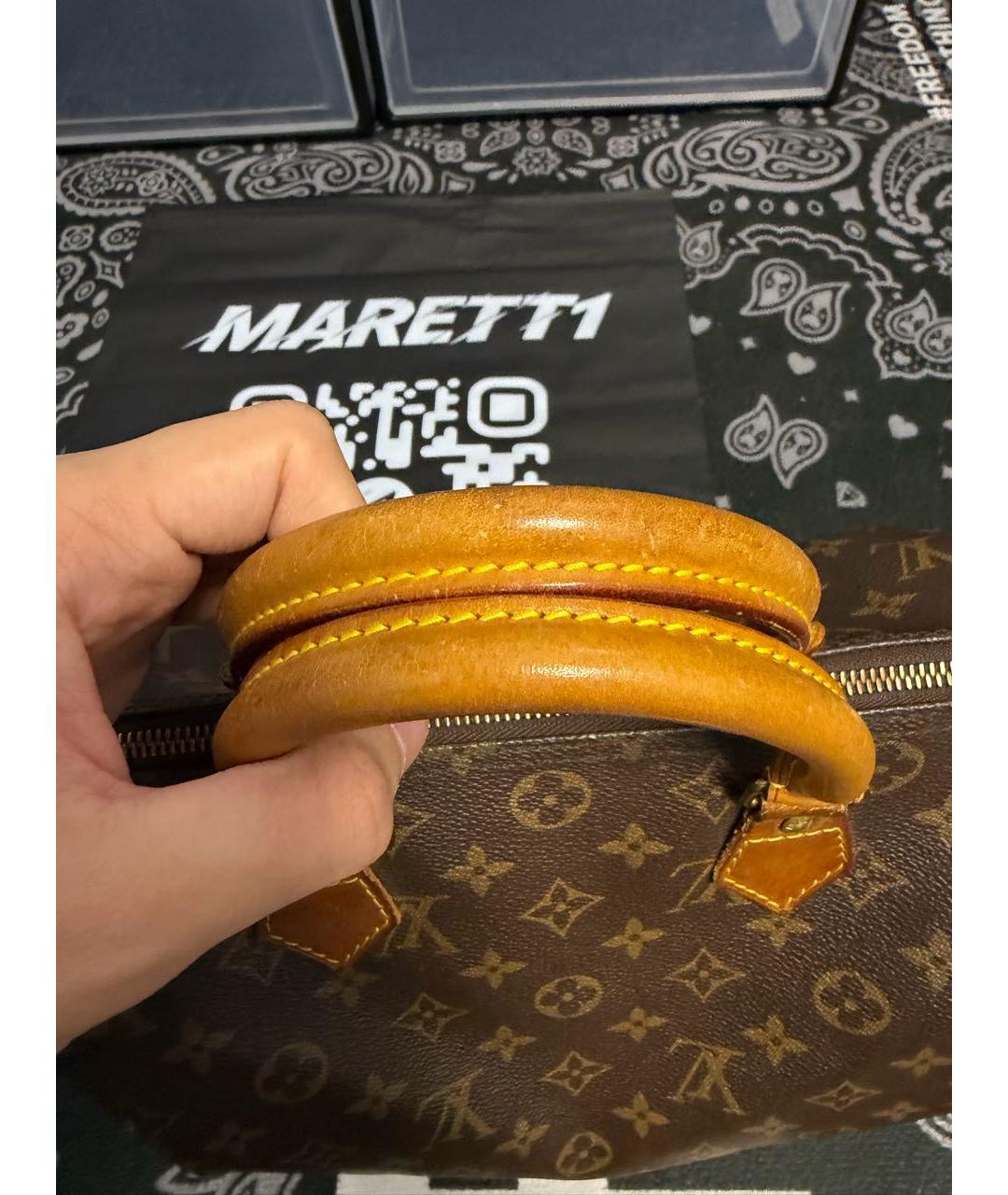 LOUIS VUITTON Коричневая кожаная сумка с короткими ручками, фото 2