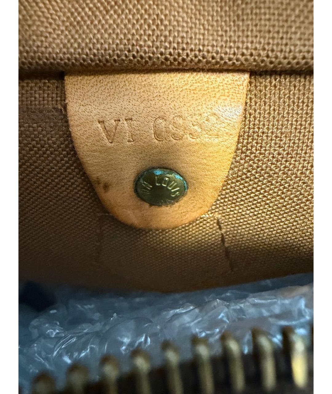 LOUIS VUITTON Коричневая кожаная сумка с короткими ручками, фото 4