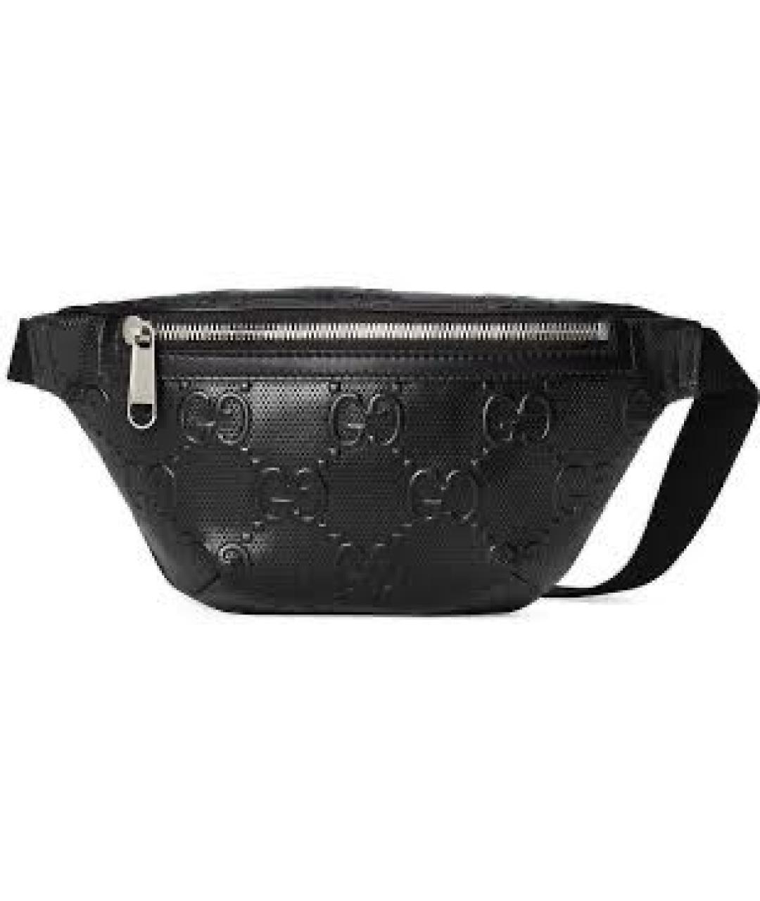 GUCCI Черная кожаная поясная сумка, фото 5