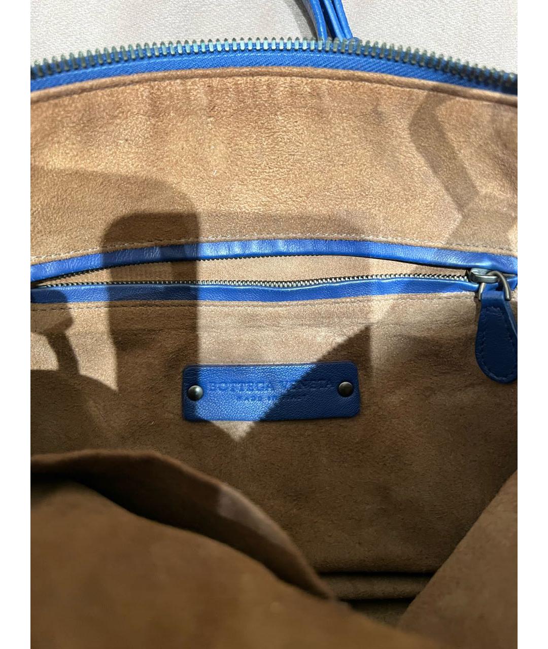 BOTTEGA VENETA Синяя кожаная сумка через плечо, фото 3