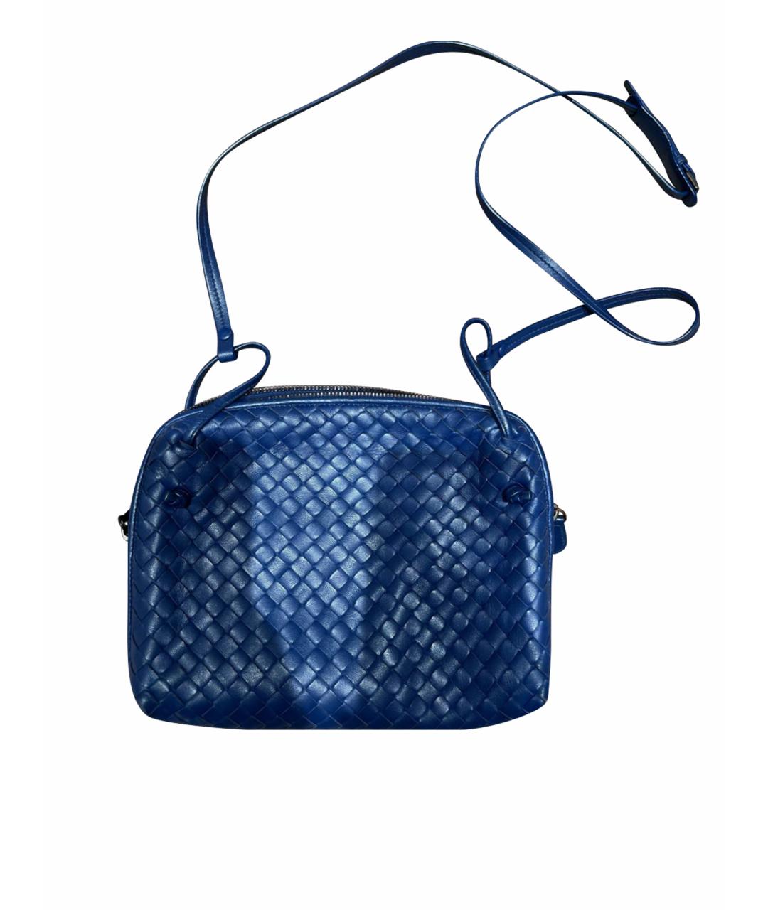 BOTTEGA VENETA Синяя кожаная сумка через плечо, фото 1