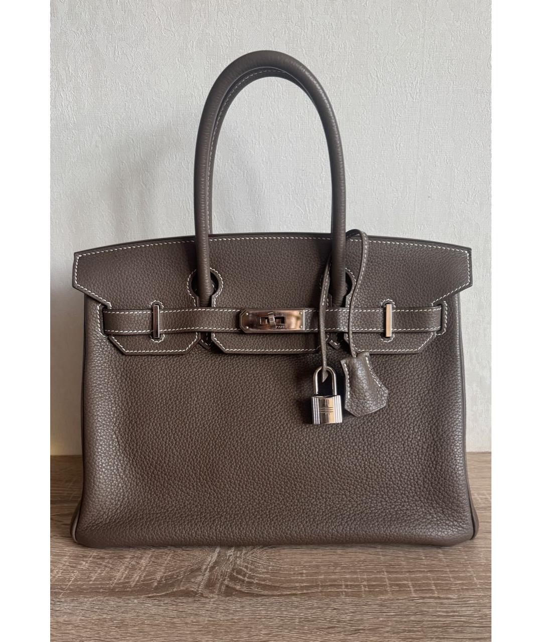 HERMES Кожаная сумка с короткими ручками, фото 9