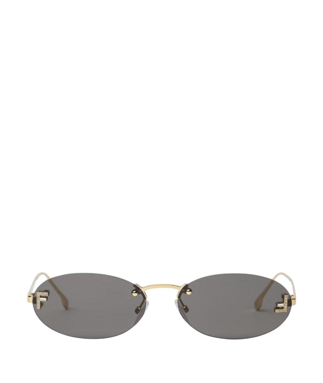 FENDI Серые металлические солнцезащитные очки, фото 1