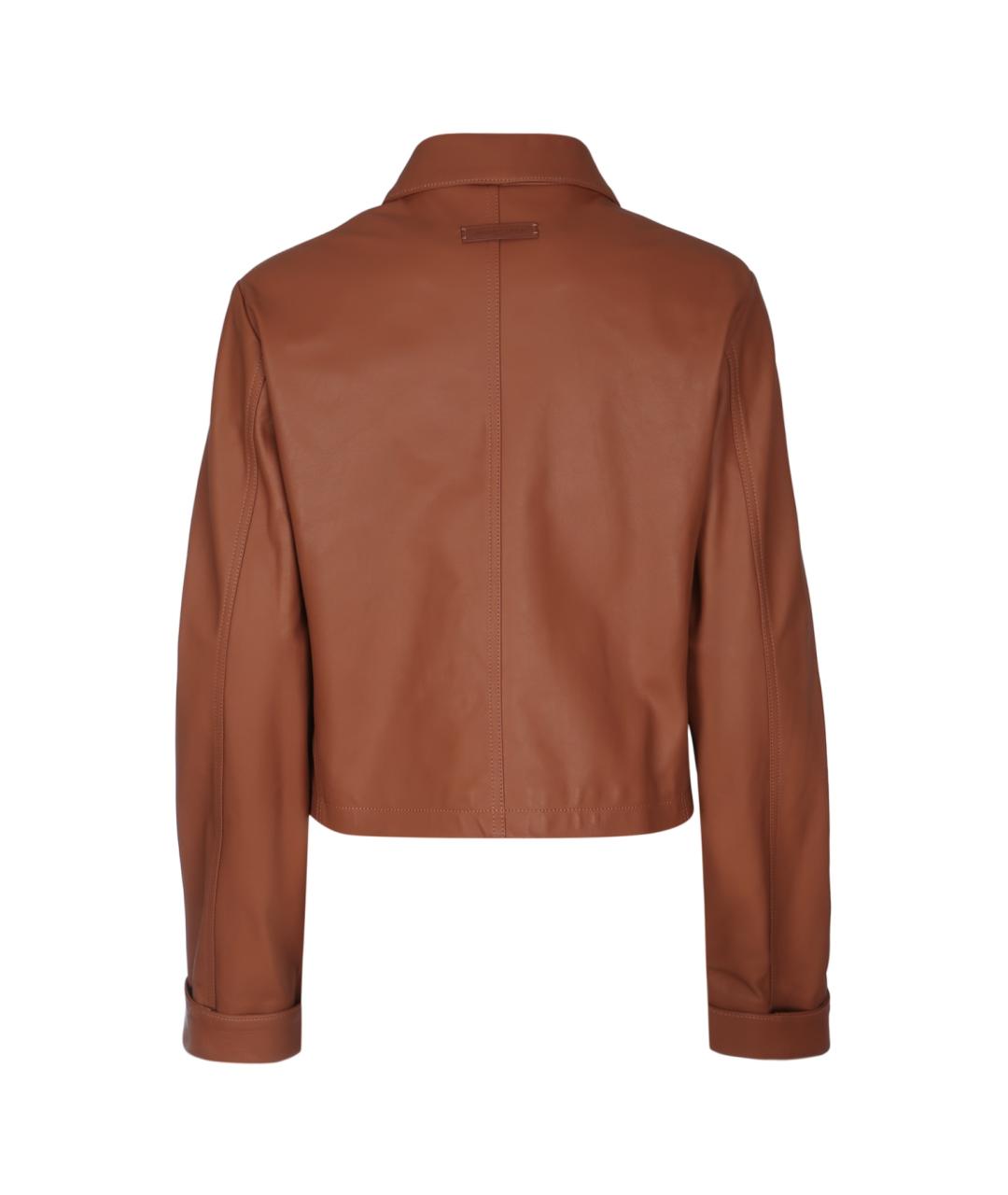 JACOB COHEN Коричневая кожаная куртка, фото 2