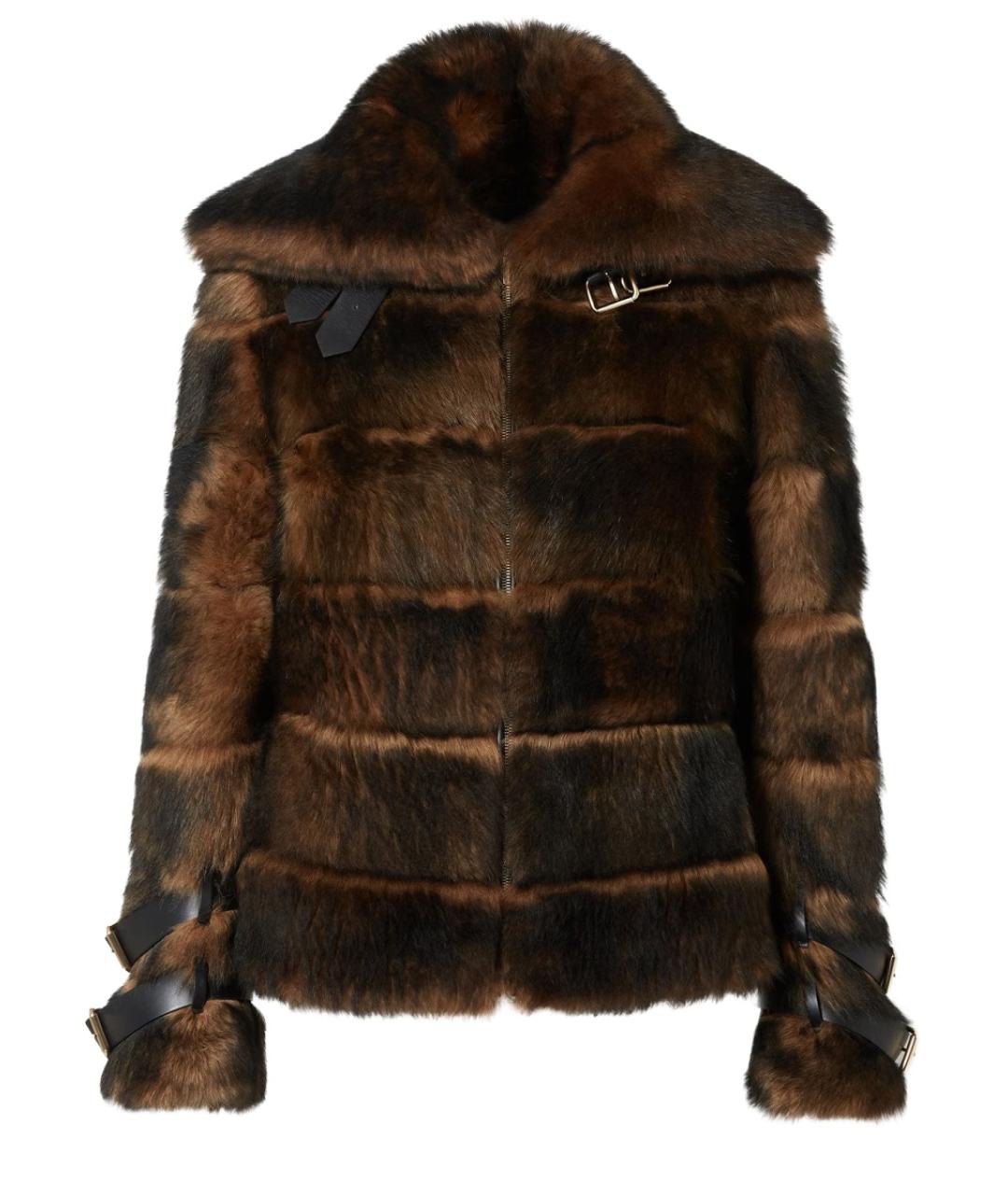 FENDI Коричневая меховая шуба, фото 1