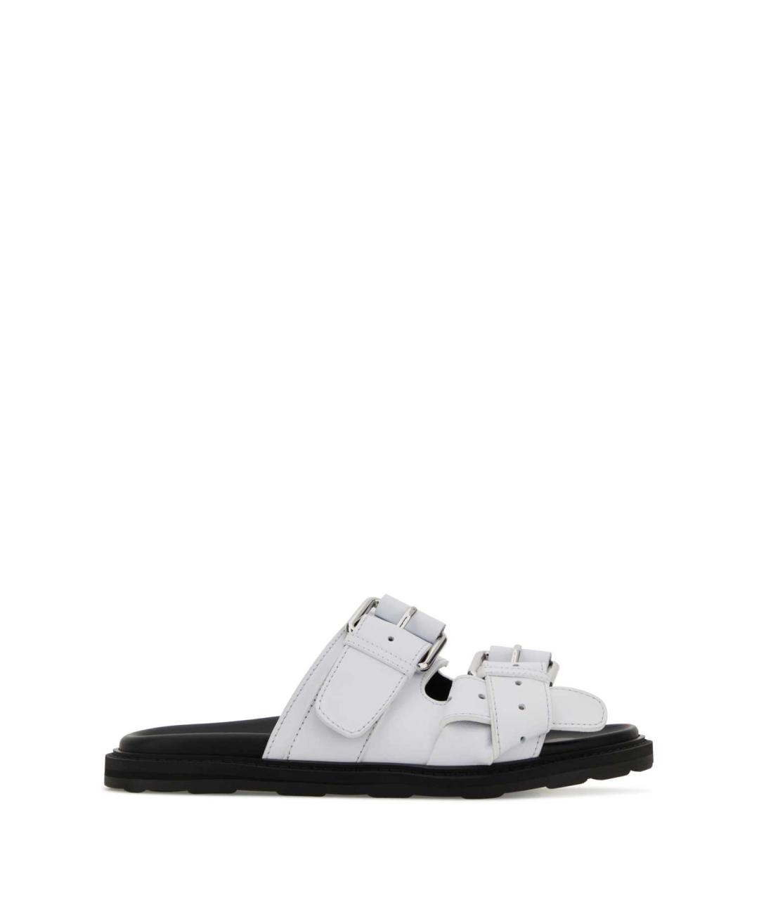 MOSCHINO Белые кожаные мюли, фото 1