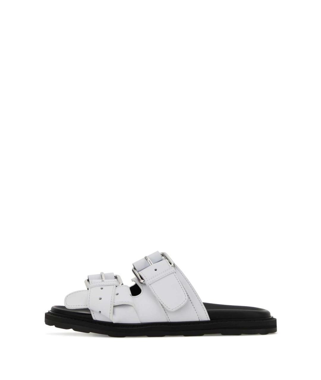 MOSCHINO Белые кожаные мюли, фото 3