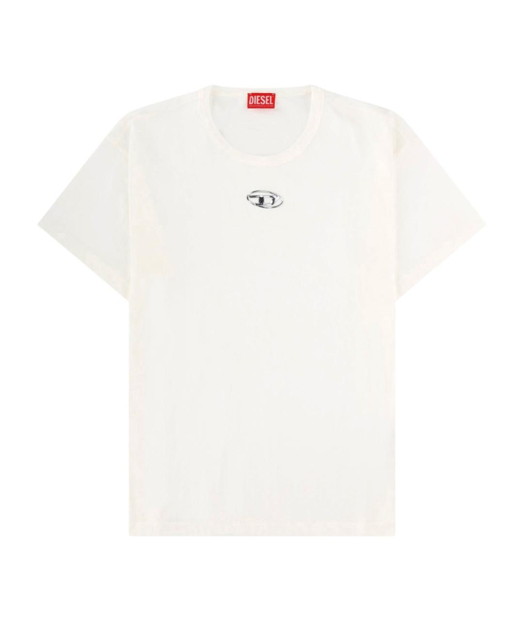 DIESEL Белая хлопковая футболка, фото 1