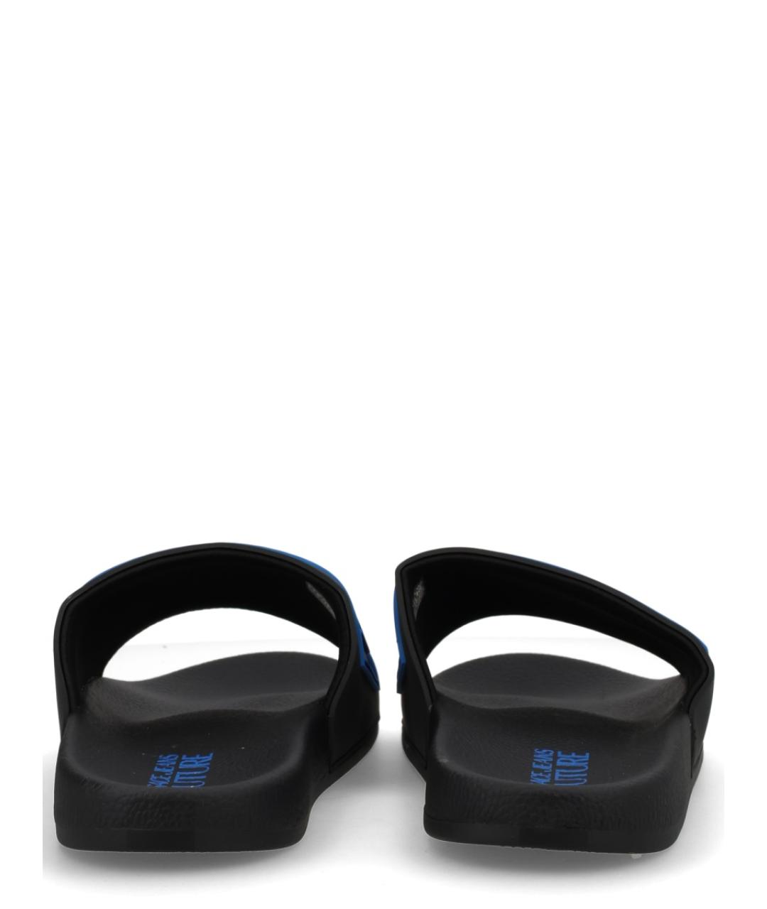 VERSACE JEANS COUTURE Черные резиновые шлепанцы, фото 4