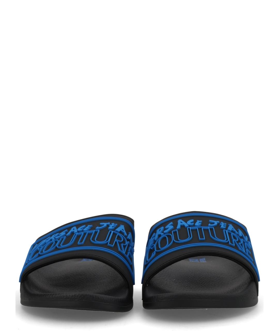 VERSACE JEANS COUTURE Черные резиновые шлепанцы, фото 3