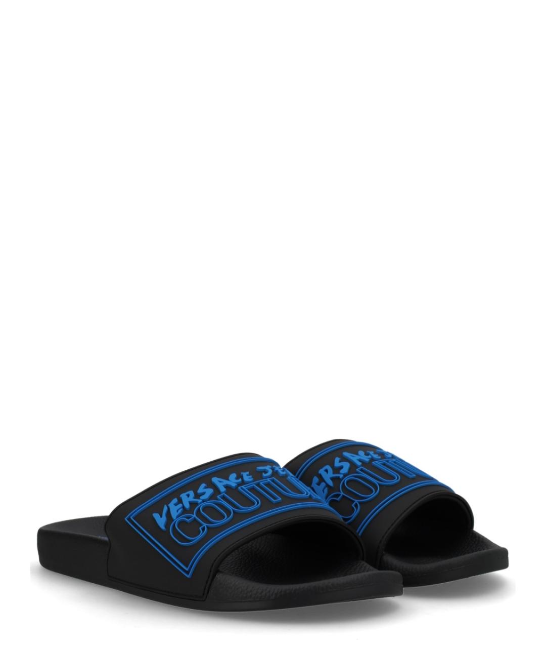 VERSACE JEANS COUTURE Черные резиновые шлепанцы, фото 2