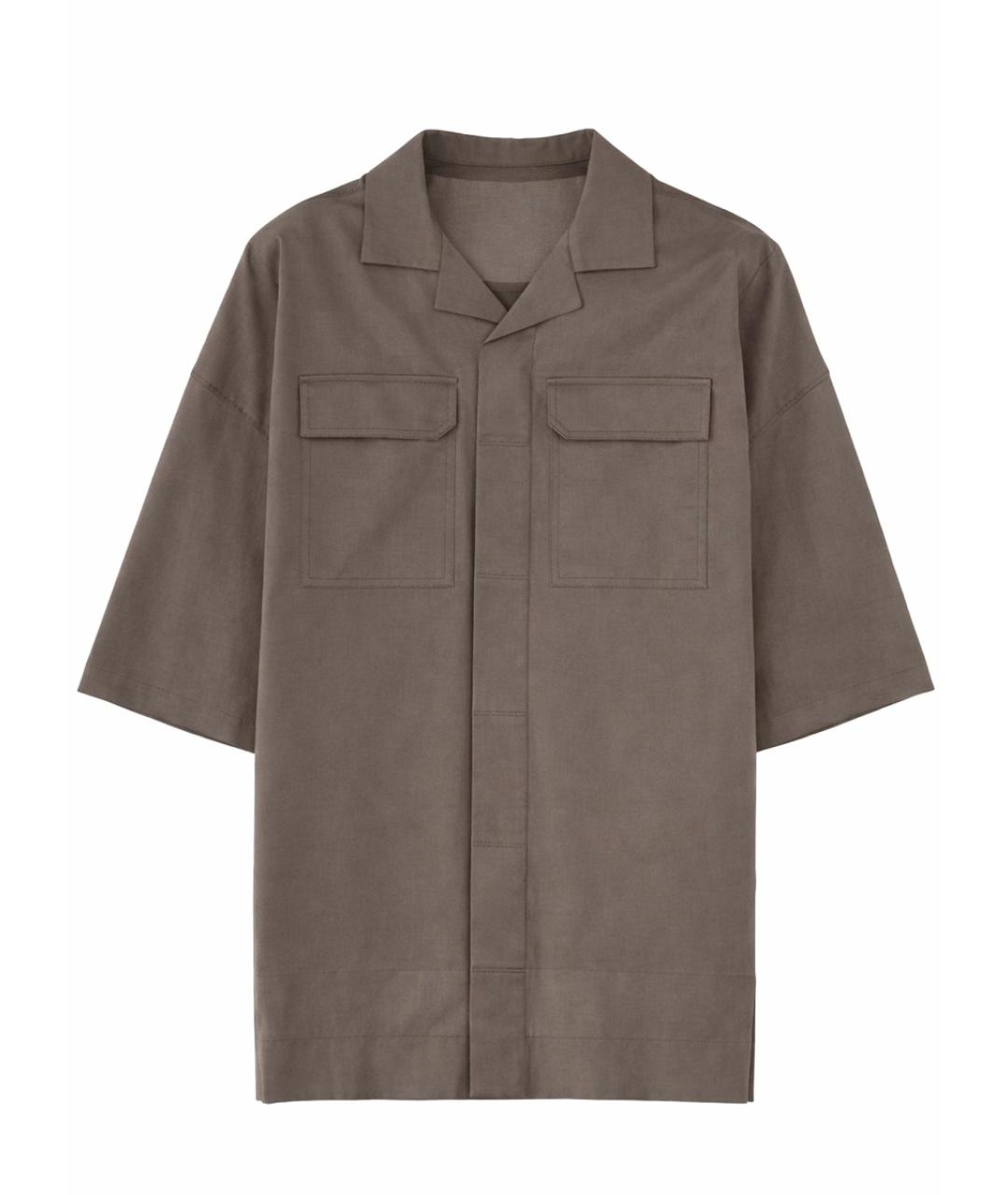 RICK OWENS Серая хлопковая кэжуал рубашка, фото 1