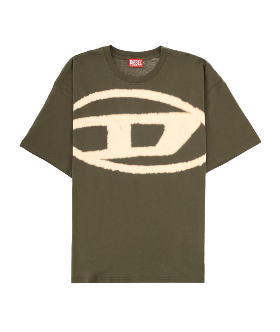DIESEL Зеленая хлопковая футболка, фото 1