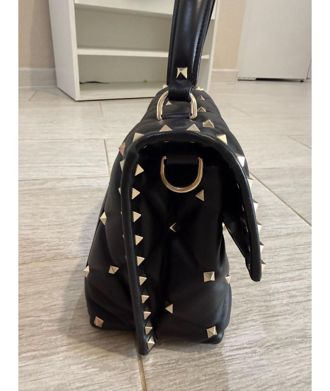 VALENTINO Черная кожаная сумка через плечо, фото 3