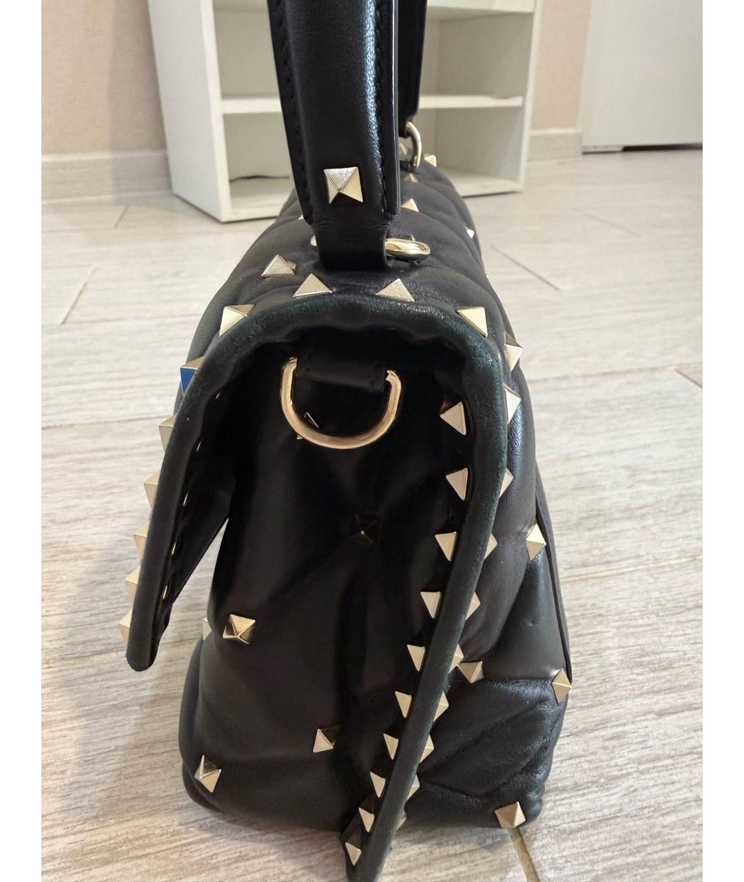 VALENTINO Черная кожаная сумка через плечо, фото 4