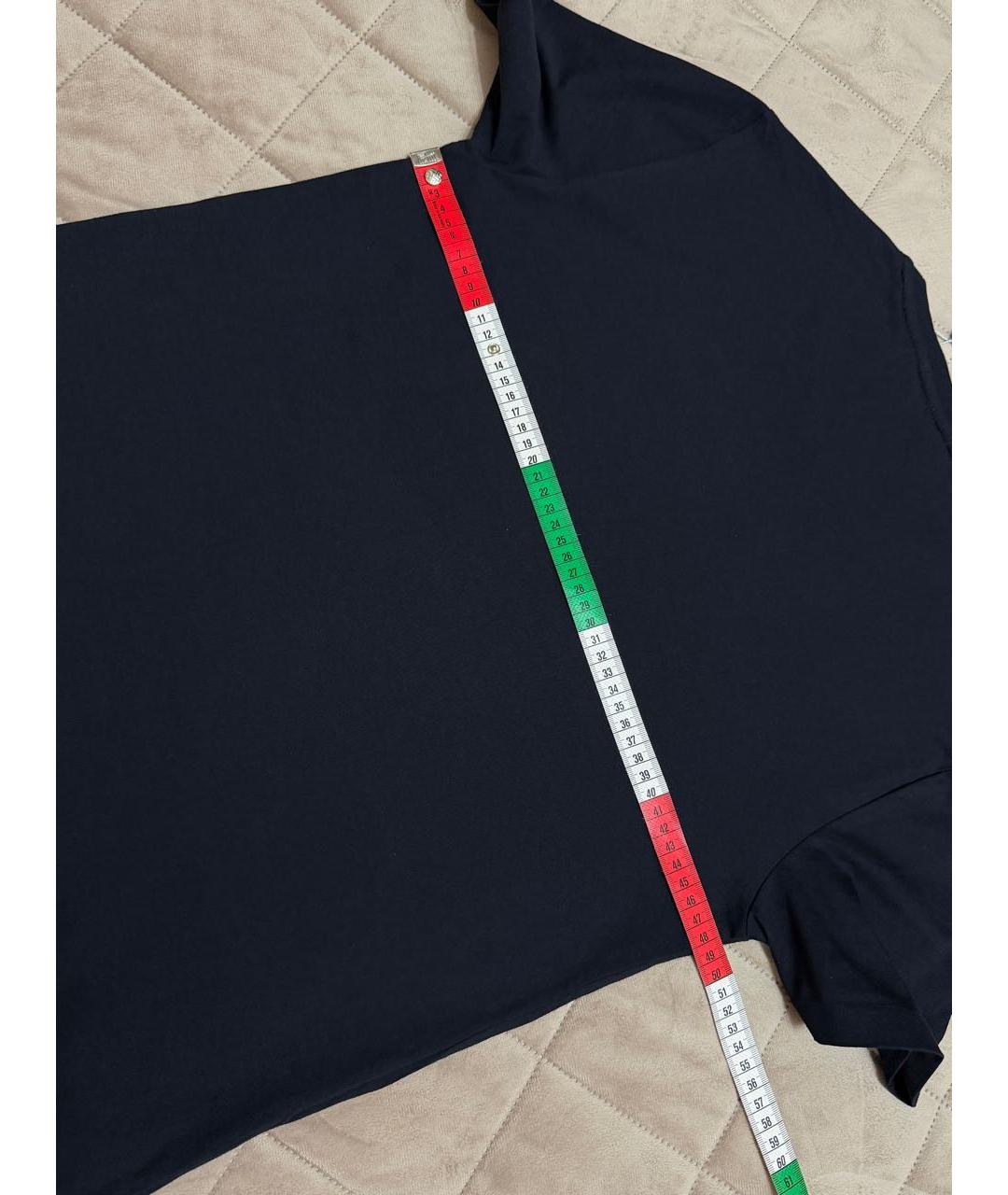 RALPH LAUREN PURPLE LABEL Темно-синяя хлопковая футболка, фото 5