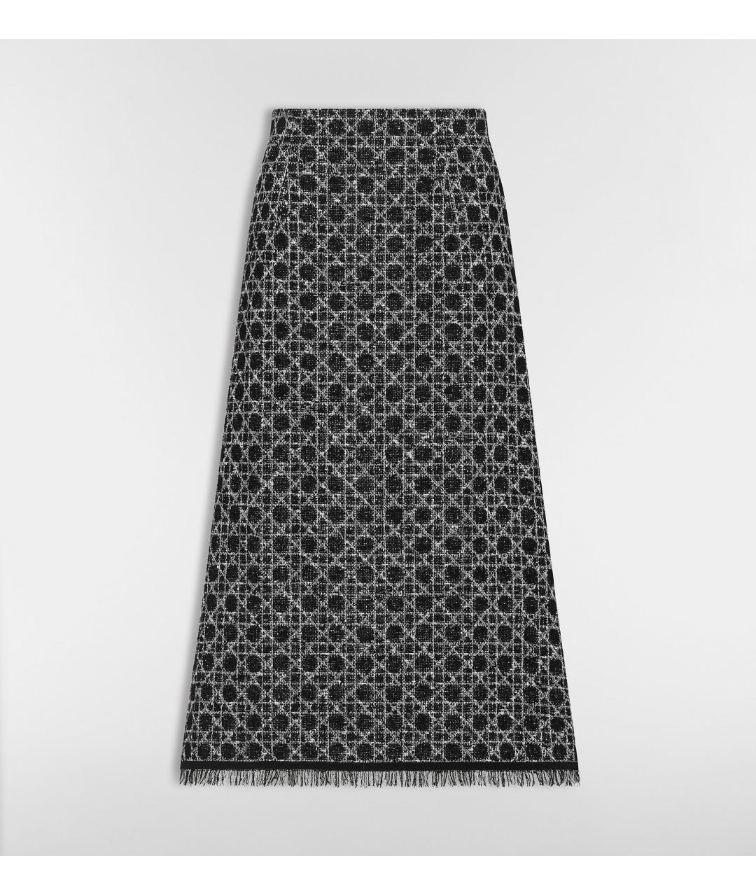 CHRISTIAN DIOR Черная твидовая юбка миди, фото 6