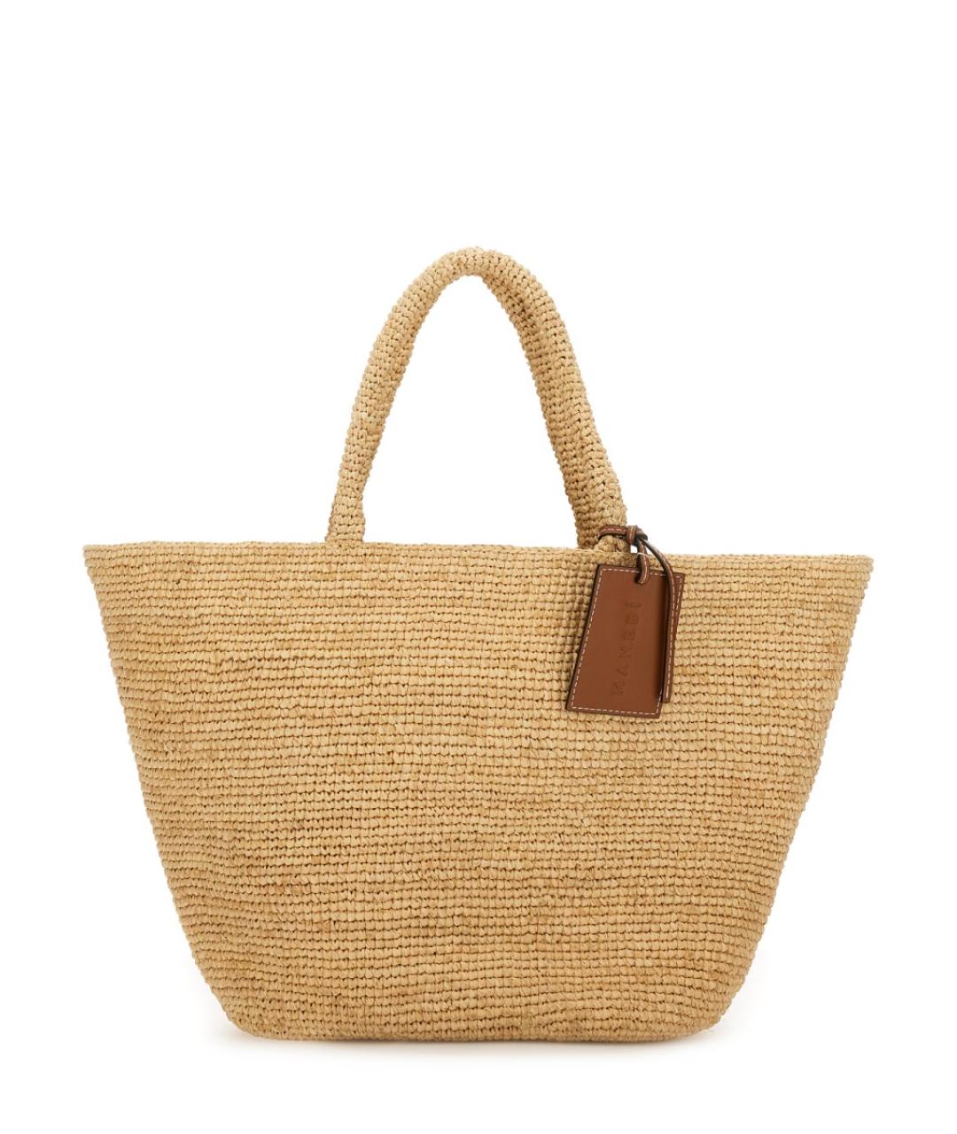 MANEBI Бежевая пелетеная пляжная сумка, фото 1