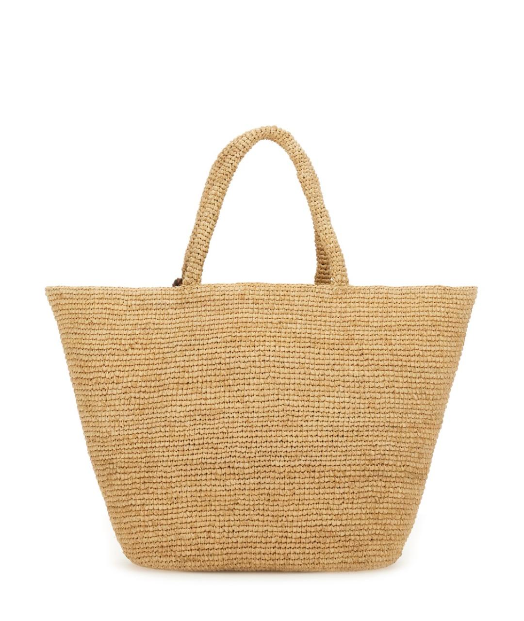 MANEBI Бежевая пелетеная пляжная сумка, фото 4