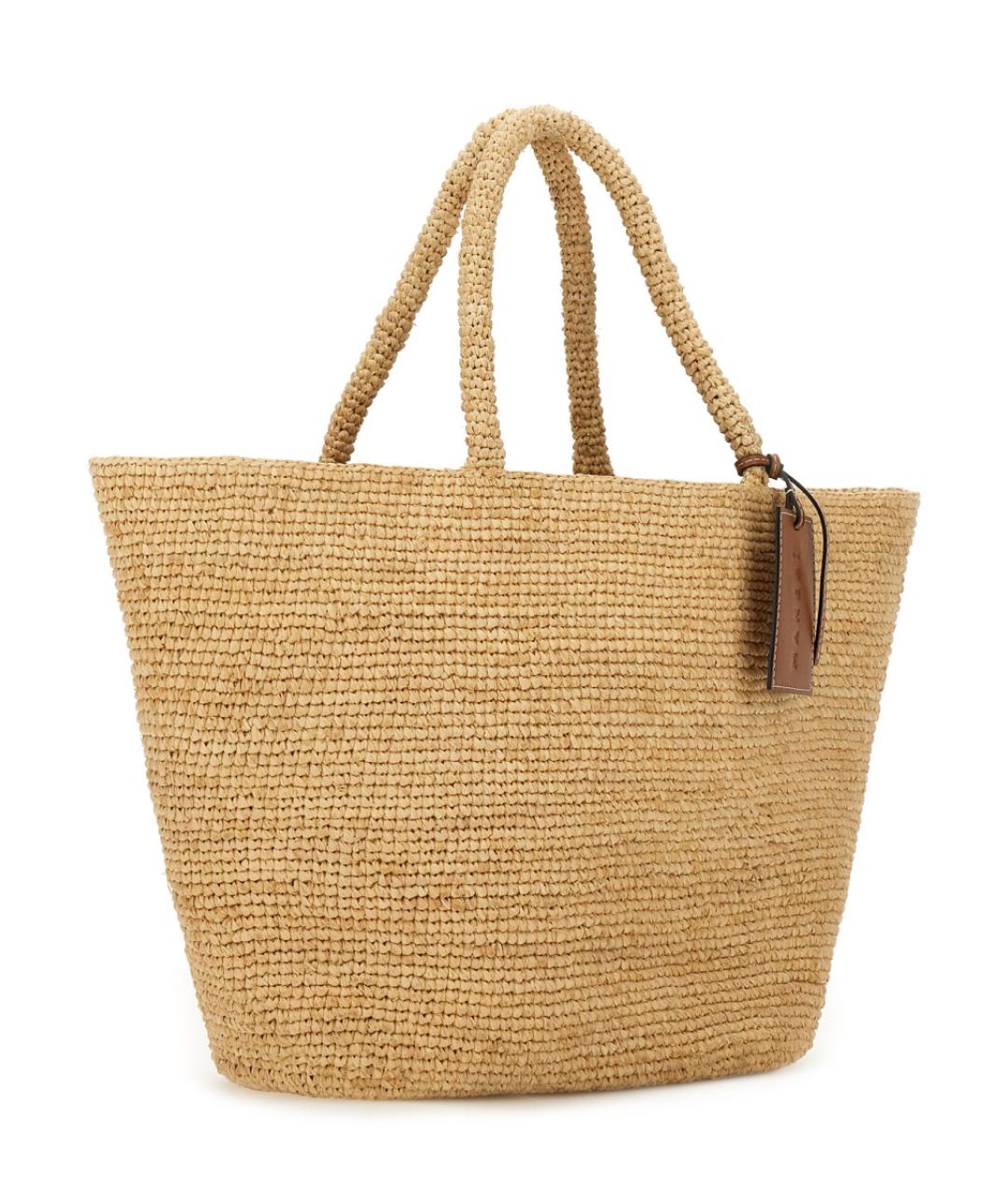 MANEBI Бежевая пелетеная пляжная сумка, фото 2