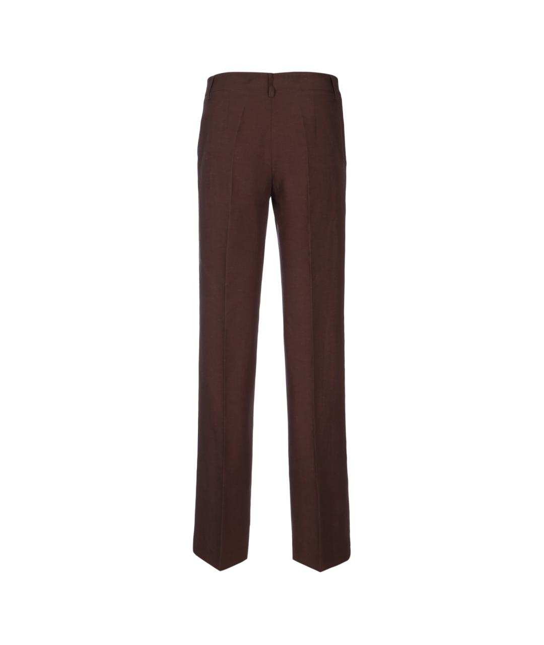 ERMANNO FIRENZE Коричневые прямые брюки, фото 2