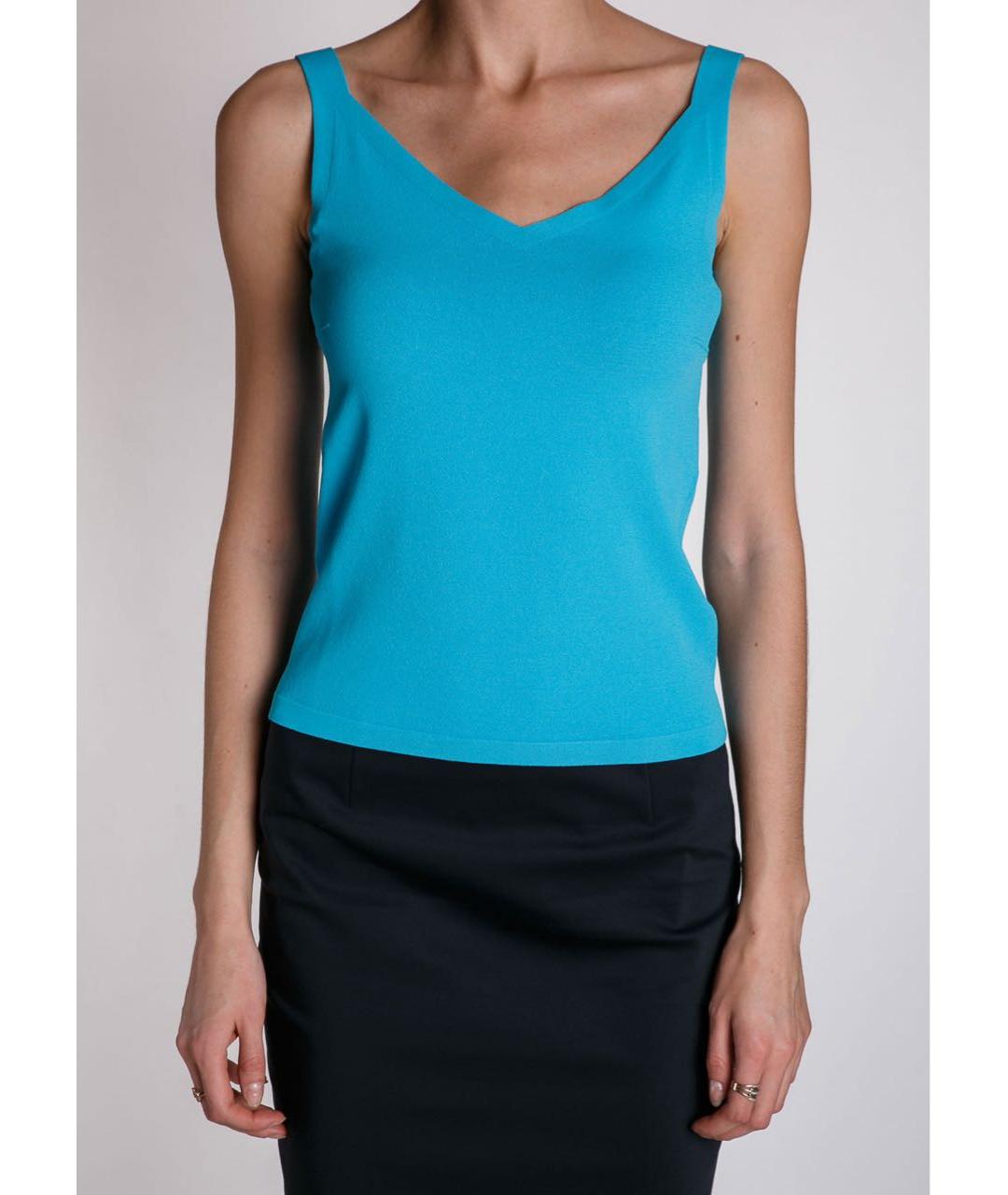 D.EXTERIOR Бирюзовая вискозная майка, фото 3
