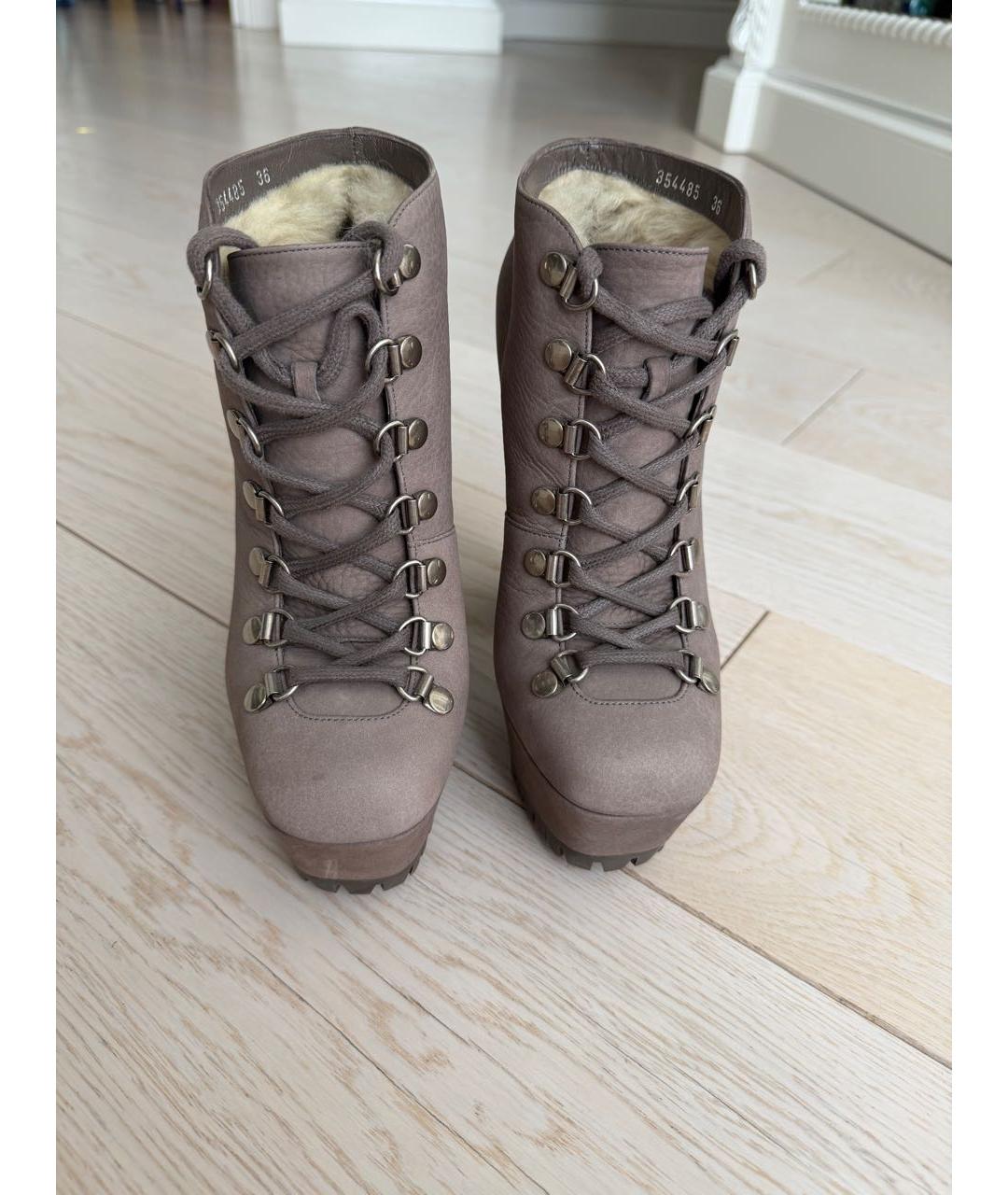 GUCCI Серые замшевые ботильоны, фото 2