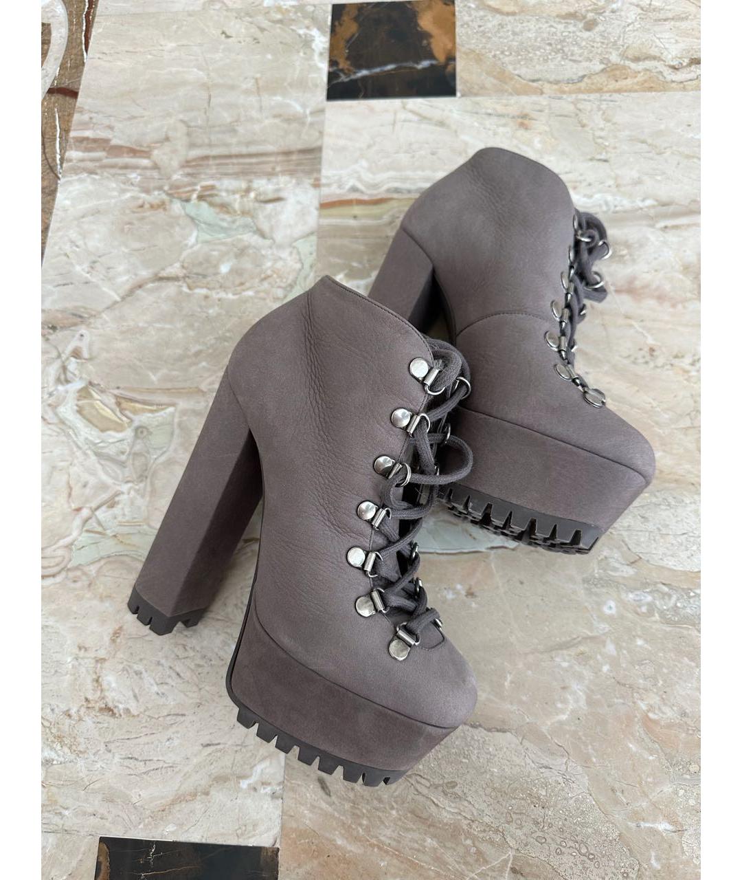 GUCCI Серые замшевые ботильоны, фото 7