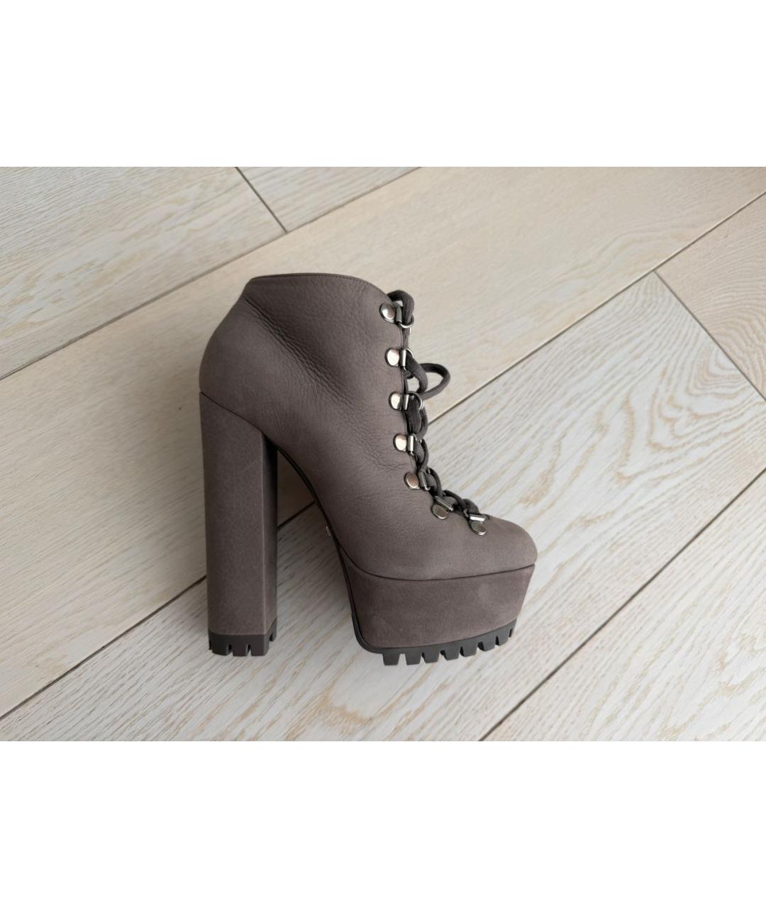 GUCCI Серые замшевые ботильоны, фото 8