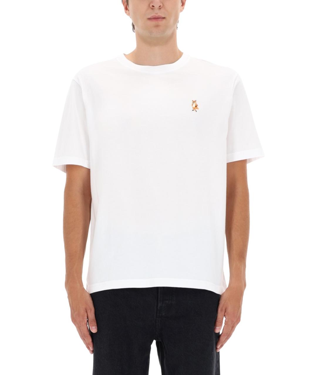 MAISON KITSUNE Белая хлопковая футболка, фото 1