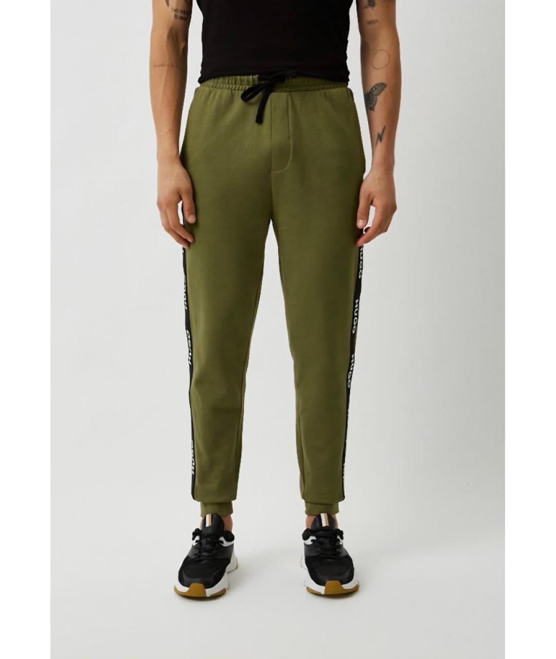 HUGO Хаки хлопковые повседневные брюки, фото 3