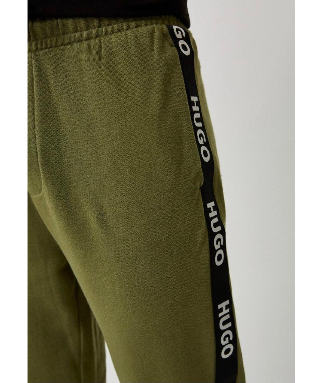 HUGO Хаки хлопковые повседневные брюки, фото 4