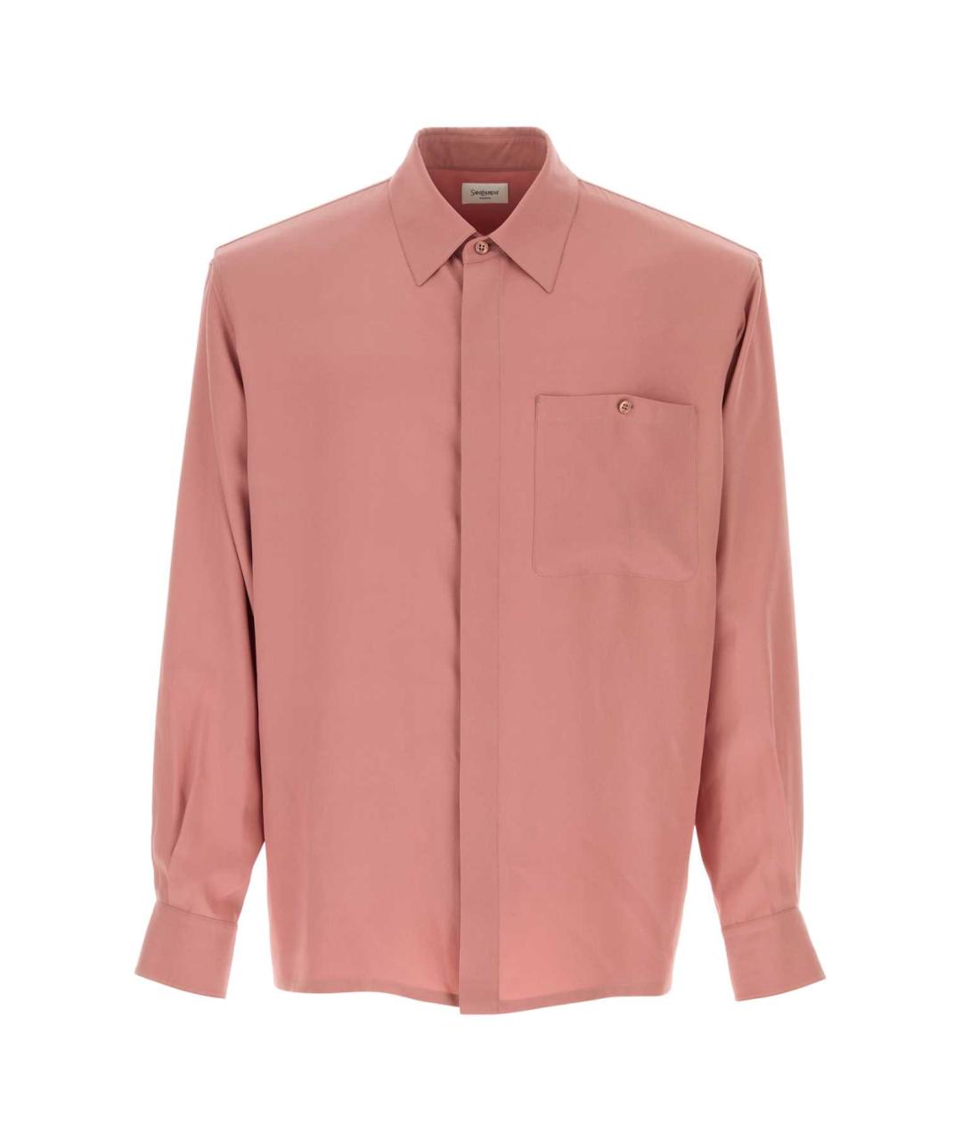 SAINT LAURENT Розовая шелковая кэжуал рубашка, фото 1