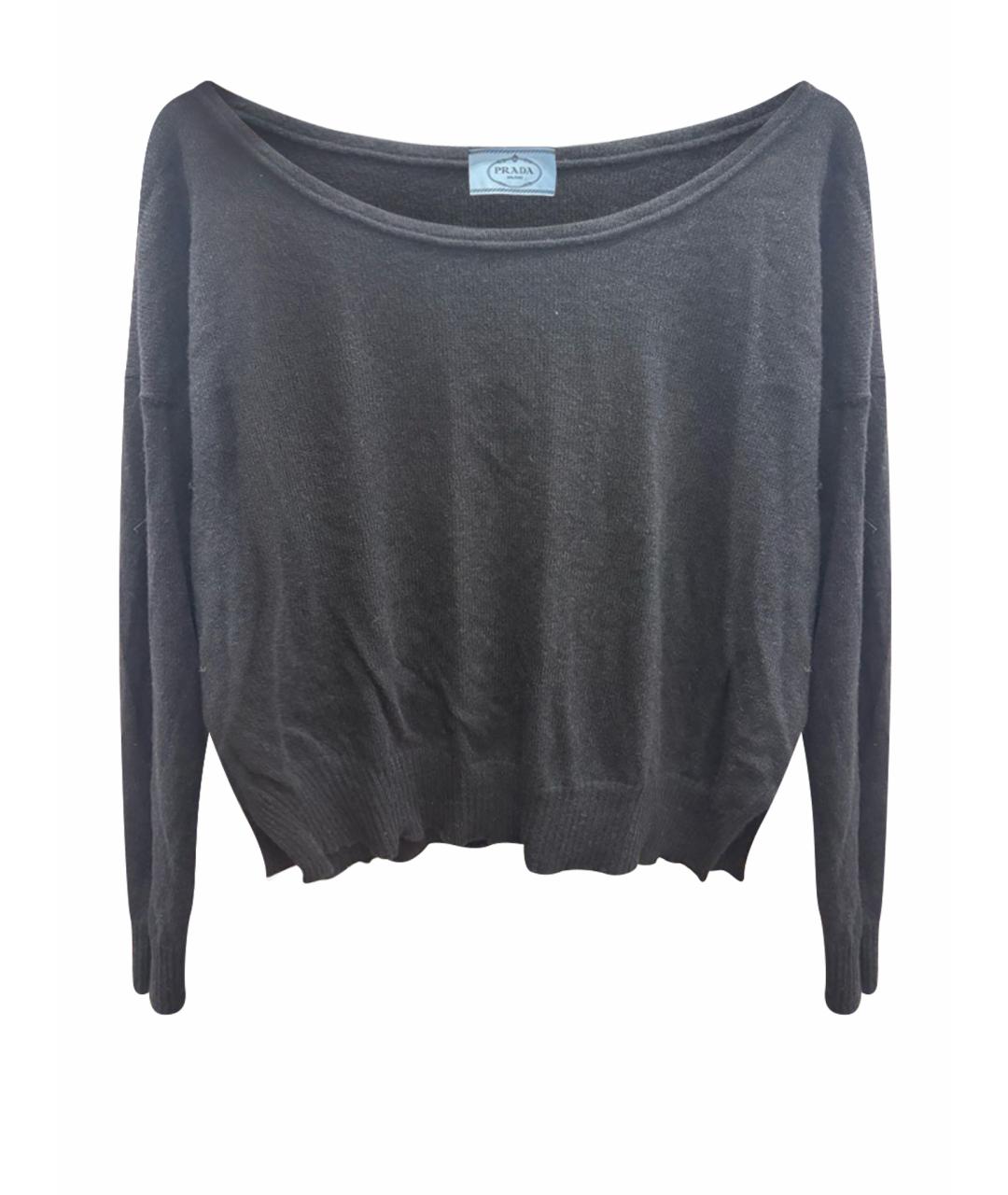 PRADA Черный шерстяной джемпер / свитер, фото 1